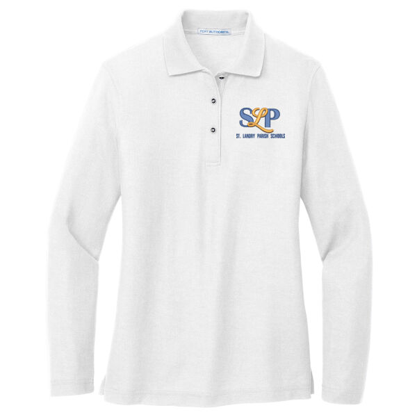 Adult jacket - Ladies Silk Touch Long Sleeve Polo Thumbnail